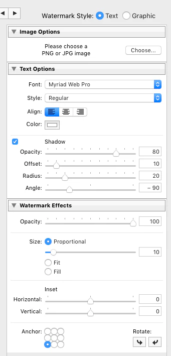 customize watermark settings